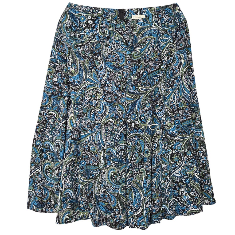 Dressbarn NWT 16W Paisley A-Line Skirt Women Blue Green Boho